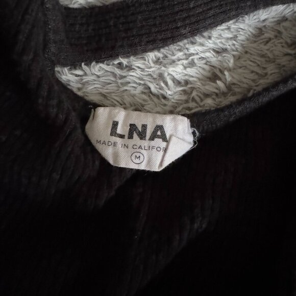 LNA | EUC Ribbed Henley Cross Back Tank in Dark Gray Size Medium - Picture 5 of 6